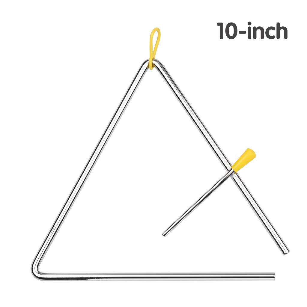 8 Inch Triangle Bell Triangolo with Metal Mallet Idiophone Steel Percussion Children Toddle Kid