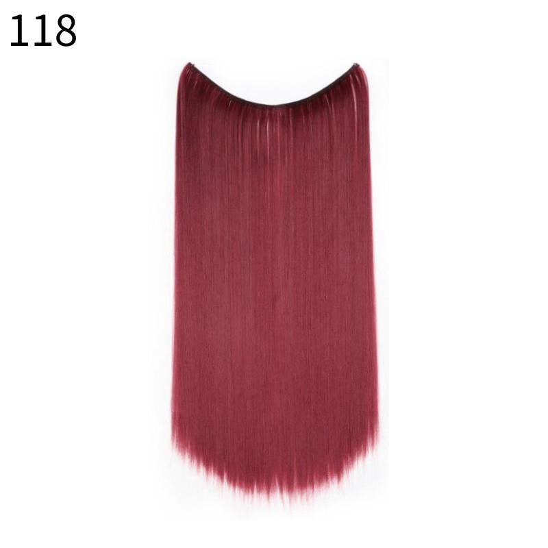 XINRAN Invisible Wire No Clips In Hair Extensions Invisible Fish Line Hairpieces Straight Wavy Hair Extensions