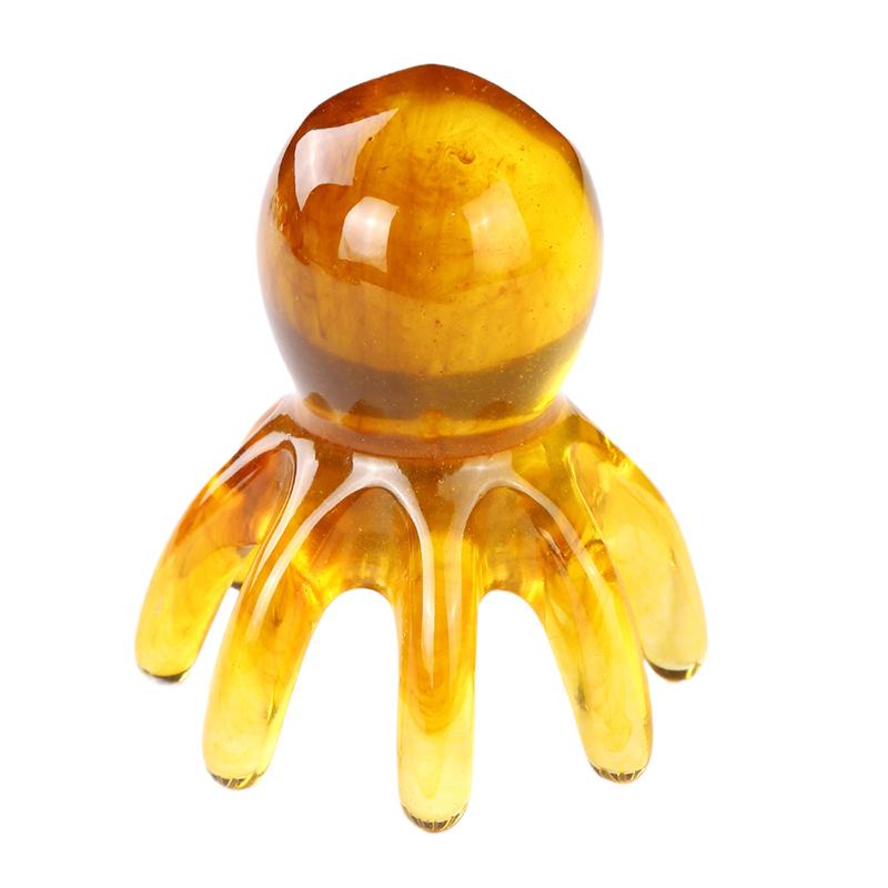 Смола Осьминог Массажер для головы Расчесывание Меридиан Скребок Массажная щетка для кожи головы Акупунктура Спа Гуа Ша Инструмент для здоровья Глубокий массаж