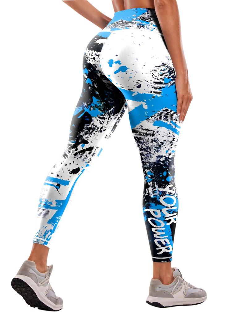 "Women's High-Waist Printed Yoga Pants for Fitness"