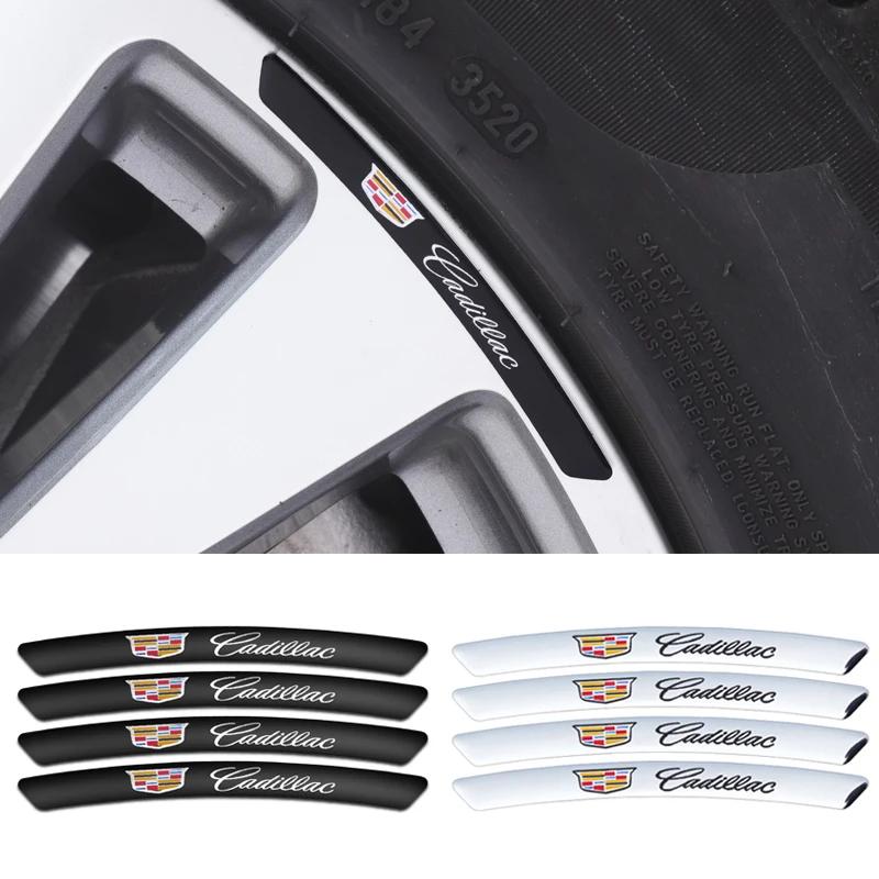 4pcs/set Alloy Car Wheel Edge Emblem Tire Rims Stickers for Cadillac ATS CT4 CT6 CTS SLR SRX XLR XT4 XT5 Escalade Deville DTS