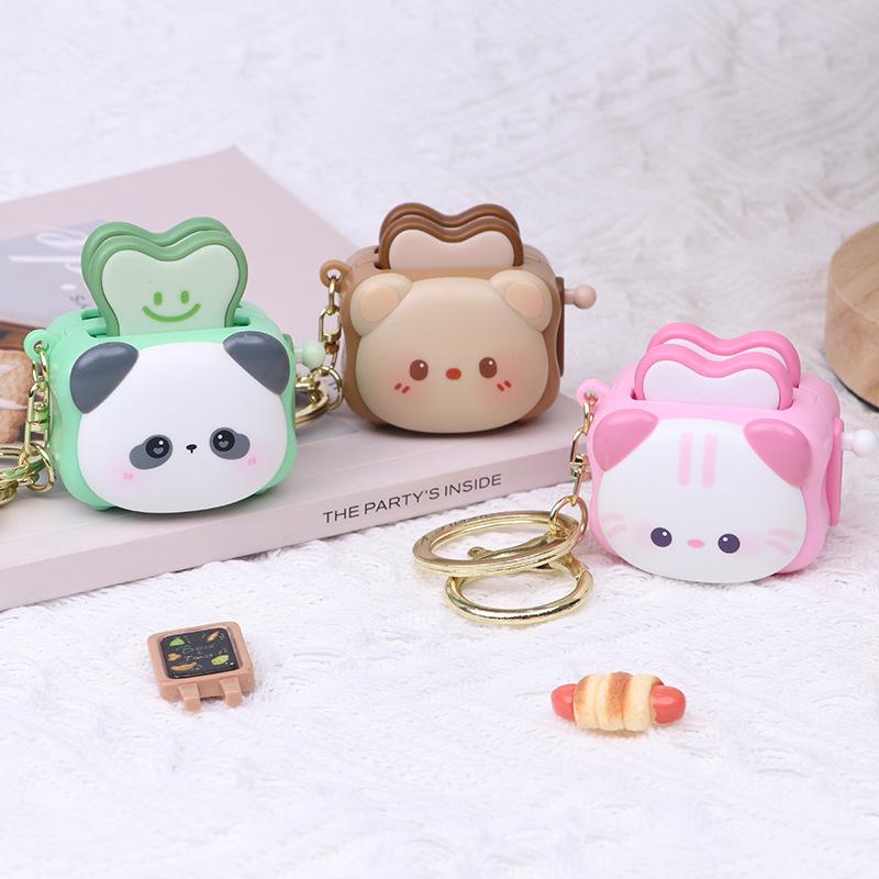 Cute Bread Maker Panda Creative Keychain Decompression Toy Accessories Exquisite Keychain Cartoon Gift