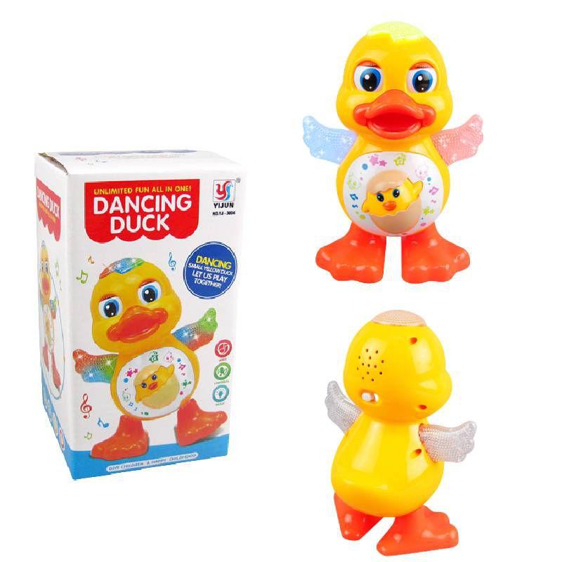 Singing Dancing Cartoon Duckling Electric Light Music Kids Toys Christmas Gifts