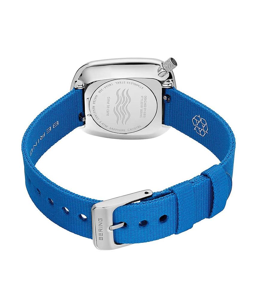 BERING Pebble 18034-308 унисекс часы синий сетчатый ремешок из нержавеющей стали сапфировое стекло