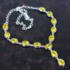 Faceted Citrine Necklace Natural Gemstone Necklace Decent Jewelry 925 Sterling Silver Adjustable Chain Necklace Handmade Jewelry for Gifts