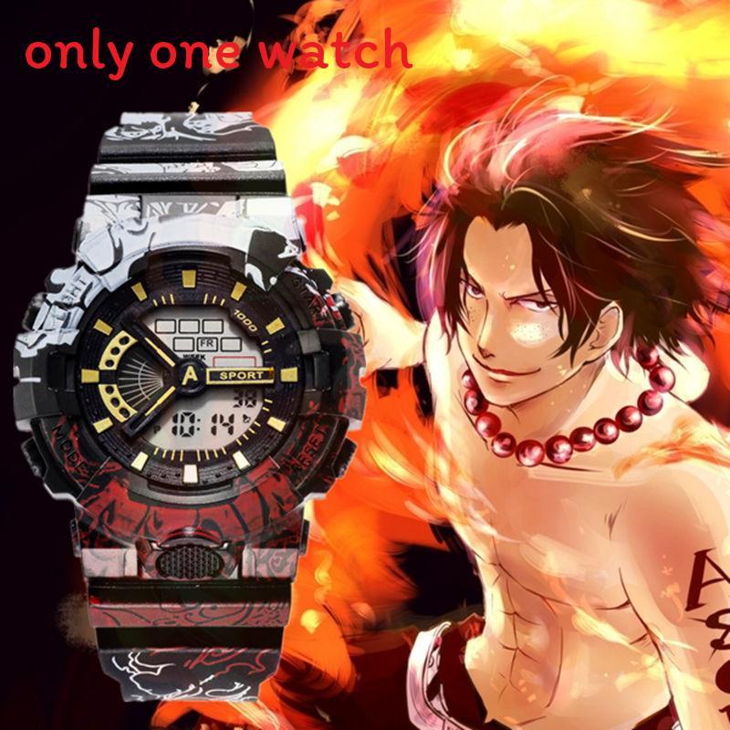 One Piece Childrens Cartoon Digital Wristwatch With Night Light For Kids And Teens