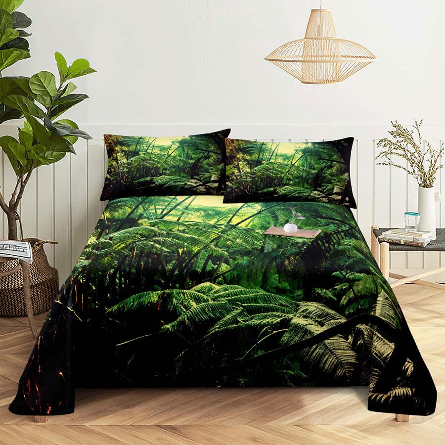 Bed Sheet Pillowcase Bedding Set Linens Cover Senic Queen King Double Size 220x240 Trees for Bedroom Soft Twin Full Single New