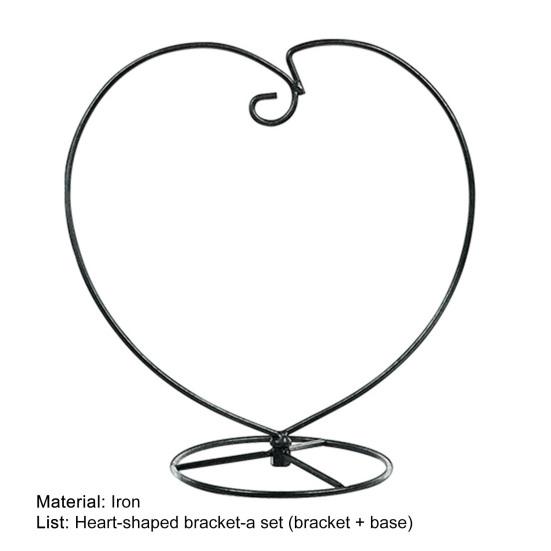 1 Set Display Stand Hollow Detachable Heart-shaped Desktop Decorative Ornament Iron Stand Home Decoration