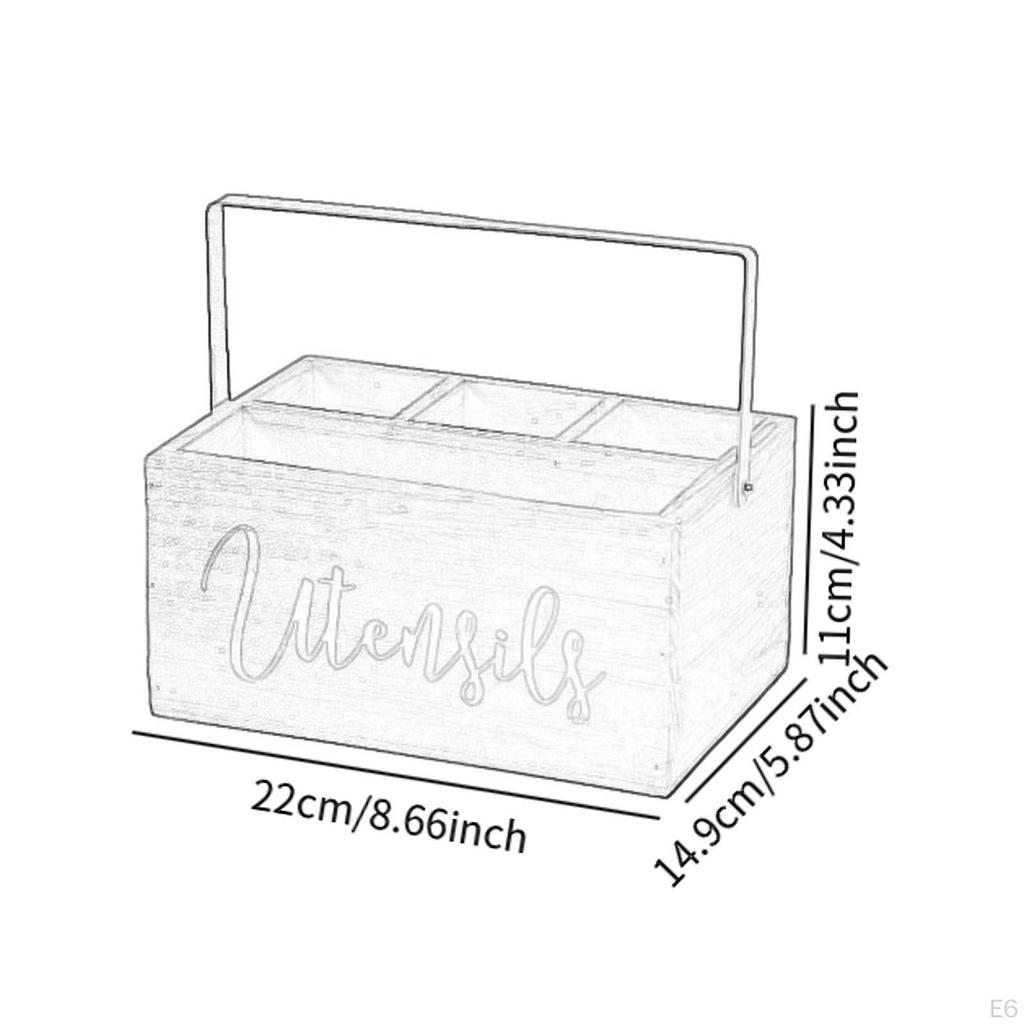 Настольный держатель для кухонной утвари с отделениями для вилок и ложек