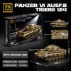 2143 детали Тигр Тяжелый танк Panzer VI Ausf.B Военные строительные блоки Модель Бронированная машина Игрушка для военного энтузиаста