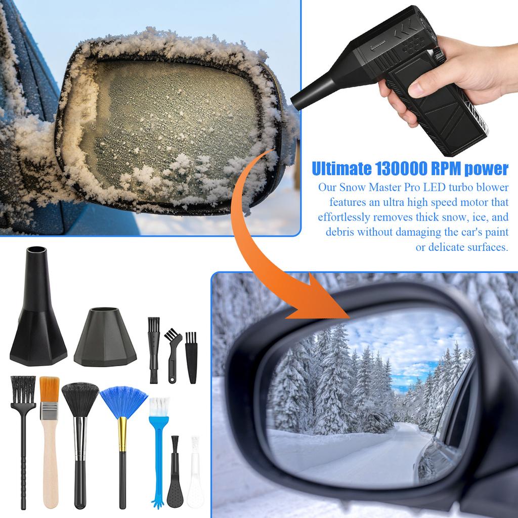 Снегоуборщик с магнитной насадкой и набором для чистки идеально подходит для уборки снега с транспортных средств и уборки дома.