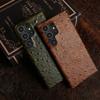 Ostrich Genuine Leather Case for Samsung Galaxy S23 FE S24 Ultra S22Plus S21FE S20 S23  Cowhide Back Cover Coque Shell