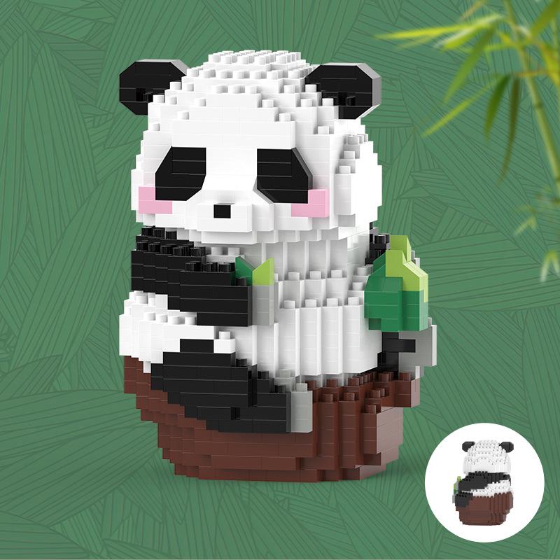 Совместимые строительные блоки Lego: Панда Хуахуа Менглан - развивающая игрушка для детского творчества
