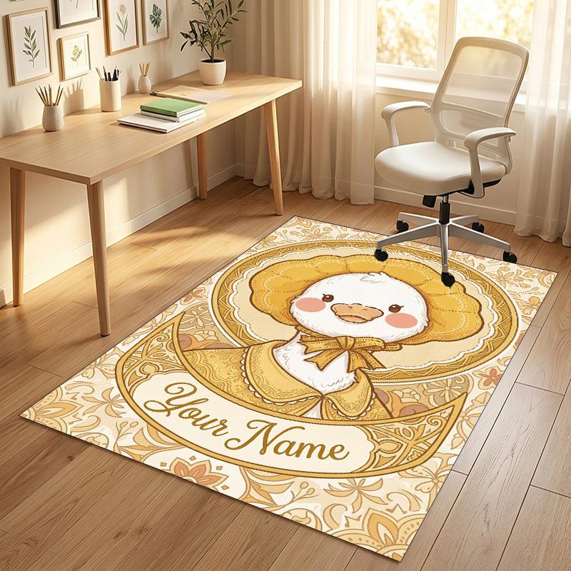 Dreamy Clouds Theme Soft Crystal Velvet Rug Custom Name & Text Print Non Slip Floor Rug for Bedroom Living Room