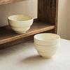 Cream Threaded Rice Bowl Ceramic Rice Bowl Small Bowl Household Minimalist Tableware Solid Color Bowl Restaurant Dessert Bowl