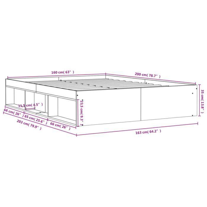 VidaXL Bed Frames Concrete Grey 160x200 Cm 3203876