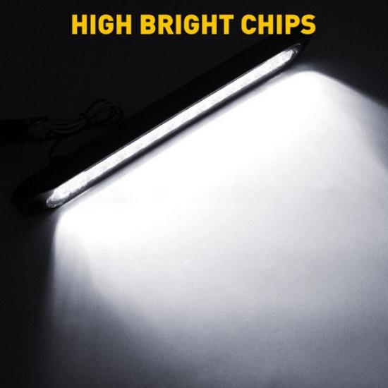 2x White 15-LED Light Bar Stop Turn Tail Reverse Backup Truck Trailer Waterproof