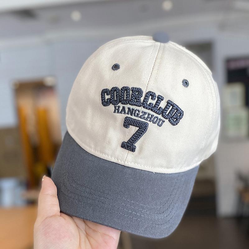 Fashion Patchwork Kids Baseball Cap Embroidered Letter Children Peaked Cap 3-8Years Boy Girl Duck Tongue Hat Baby Sunshade Visors