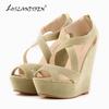 Женские босоножки Летняя мода Сексуальные туфли на высоком каблуке Тренд Комфорт Открытый носок Платформа танкетка Каблук Джаз Танцевальная женская обувь Большие размеры