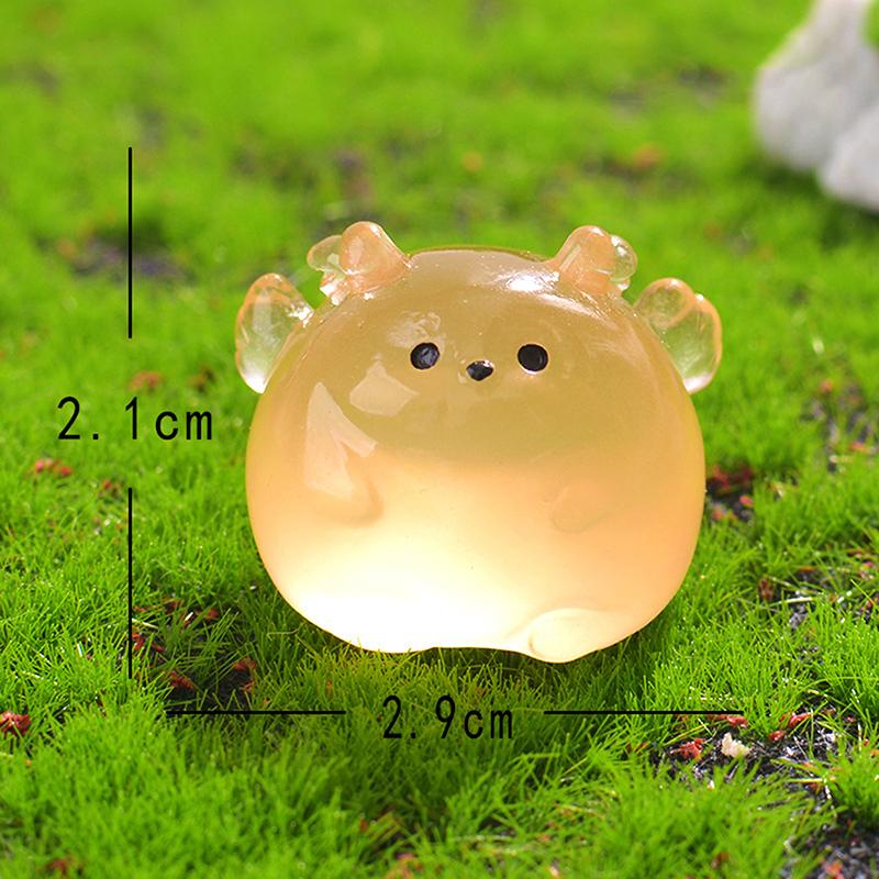 Figurine Luminous Miniature Funny Ghost Pig Rabbit Animals Micro Landscape Ornaments For Halloween Decorations Home Desk Decor
