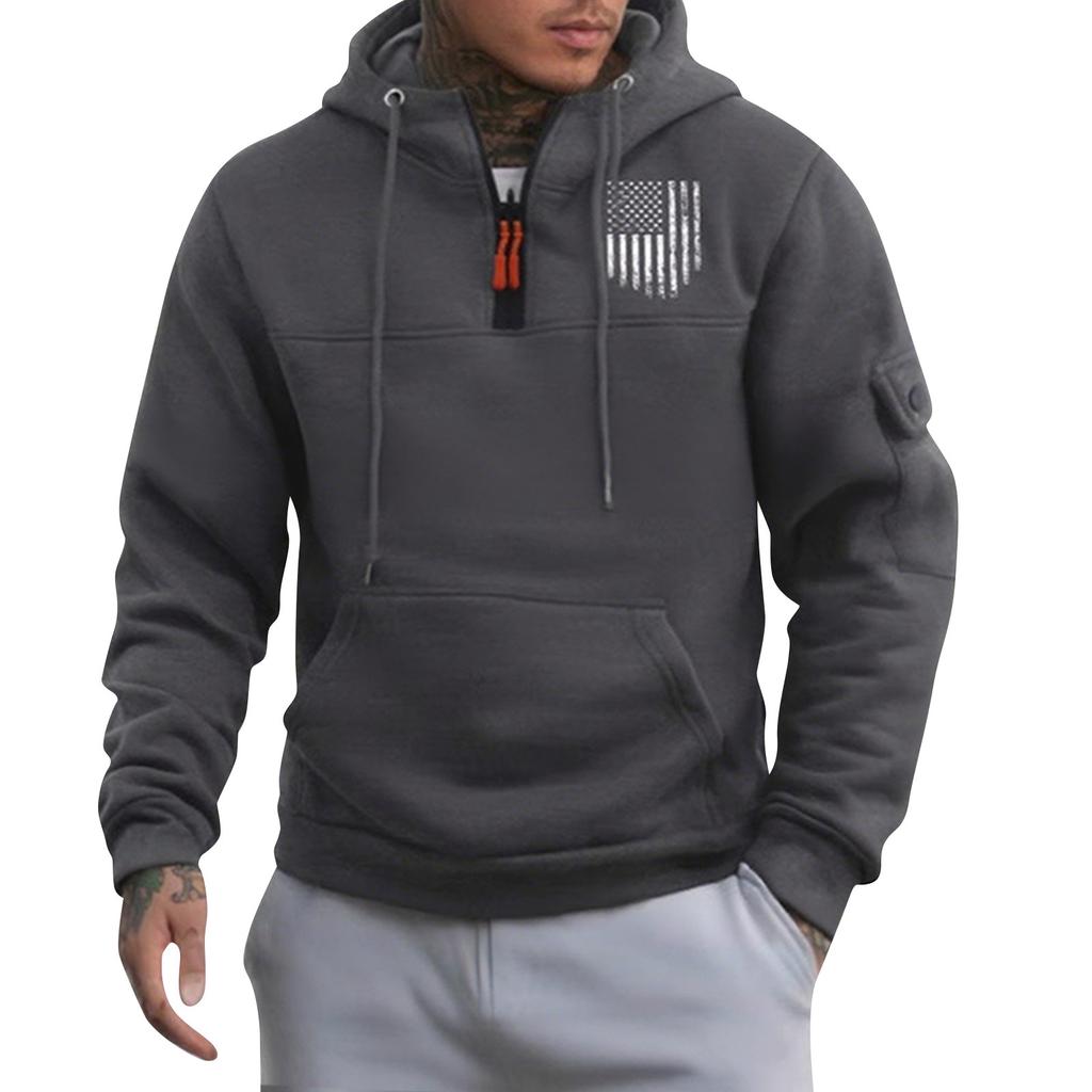 Мужская толстовка с капюшоном с принтом, кардиган на молнии с карманом на рукаве, мужская спортивная повседневная толстовка большого размера
