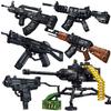 Военный MOC Пулемет M2 Снайперская винтовка K98 MP5 AK47 M4A1 Пулемет Гатлинга Строительные блоки DIY Оружие UZI Кирпичики Игрушки Для Детей Подарки