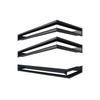 Fireplace Grille KRATKI LUFT Graphite 9x80x40 Right Ventilation Set of 3 Pcs