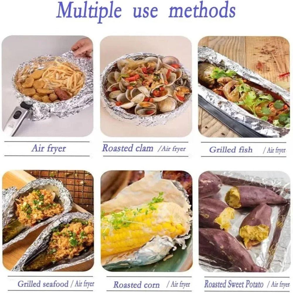 5m/10m/20m Disposable Tin Foil Paper Food-grade Baking Paper  for Air Fryer Oven BBQ Accessories