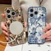 Чехол с узором «Цветы на дереве» для iPhone 17 Pro Max Чехол iPhone 16 15 14 13 Pro Max Магнитный для Magsafe Гибридный Тонкий Матовый Чехол