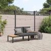 VidaXL Garden Lounge Set 2 Pcs with Cushions Black Aluminium, Garden Sofa Set, Patio Sofa Set, 3283705