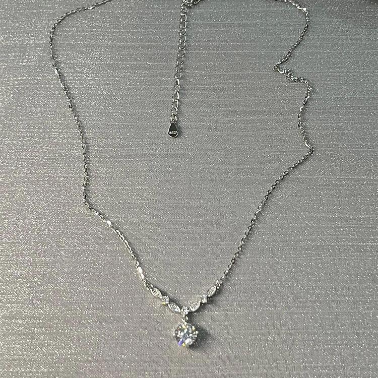 ANENJERY Ожерелье из круглого циркония маркизы пшеницы для женщин, нишевый дизайн, чувственный темперамент, ключица, нежная цепочка, ювелирные изделия