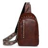Rivet Shoulder Soft Leather Chest Bag