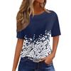 Women's Fashionable Casual Short Sleeve Print Round Neck Pullover Top