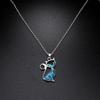 Exquisite Fashion Elegant Gift Jewelry Cat Pendant Opal Necklace Chain