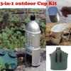 Zinc Zinc Alloy Hiking Backpacking Camping with Cover Bag Cookware Set Wood Stove Cup Kit Canteen Cup