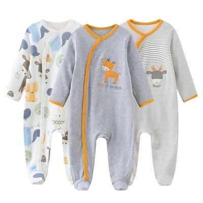 Новорожденный Длинный Новорожденный Открытый Один Ребенок Все Месяцы [MAMIMAKA] Платье, Хлопок, Рукава, Одежда, Передняя часть, Ноги, Часть, Осень/Зима, Душ, Сезоны,