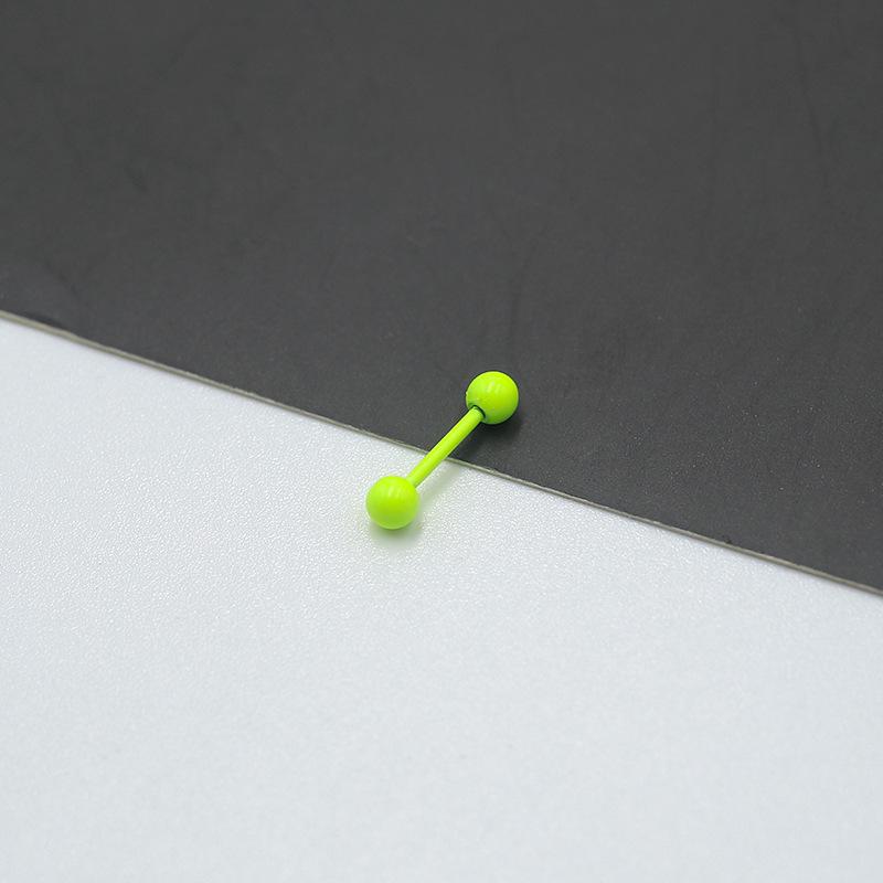 2Pcs Round Ball Dumbbell Fluorescent Titanium Steel Stud Ear Bone Stud Double Ball Thread Stud Ear