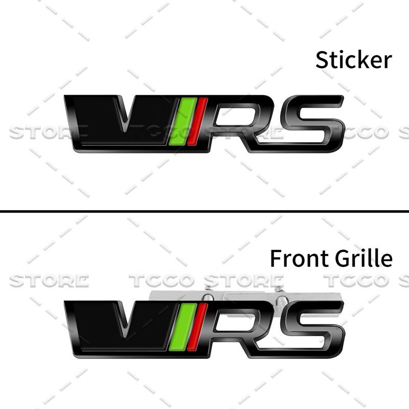 JBIW9 3D Chrome Metal Car Styling VRS Logo Front Grille Emblem Sticker For Skoda Octavia Fabia Rapid Superb Kodiaq Rear Trunk Decor