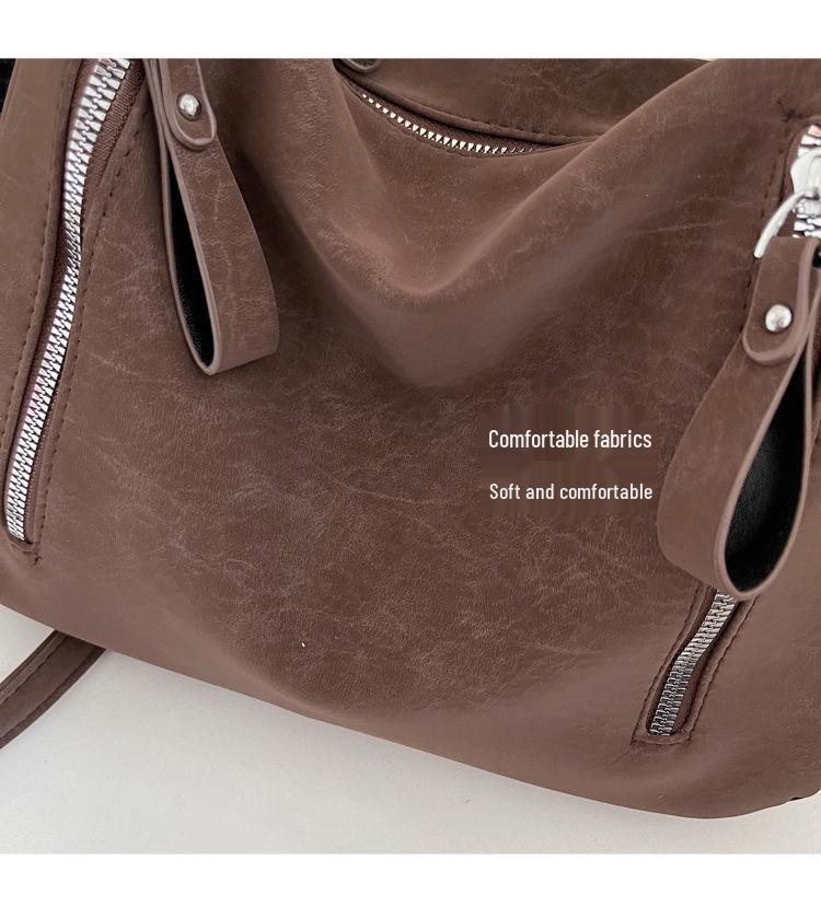 Винтажная повседневная женская сумка кроссбоди: Европейский и американский стиль, большая вместимость, высококлассная сумка-тоут для модного образа