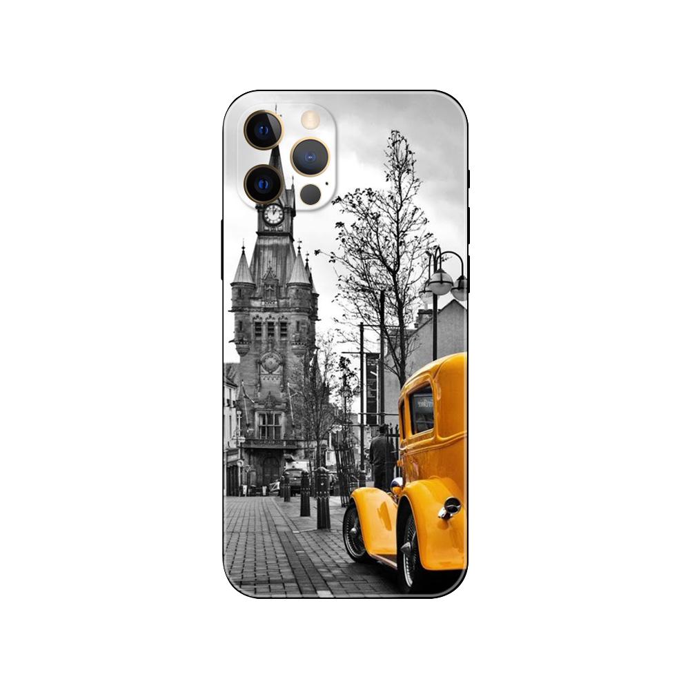 Чехол для телефона Big Ben в винтажном стиле для iPhone 14 5S 2020se 6 6s 7 8 plus x 10 XR XS 11 12 13 mini pro MAX, черная задняя крышка из ТПУ