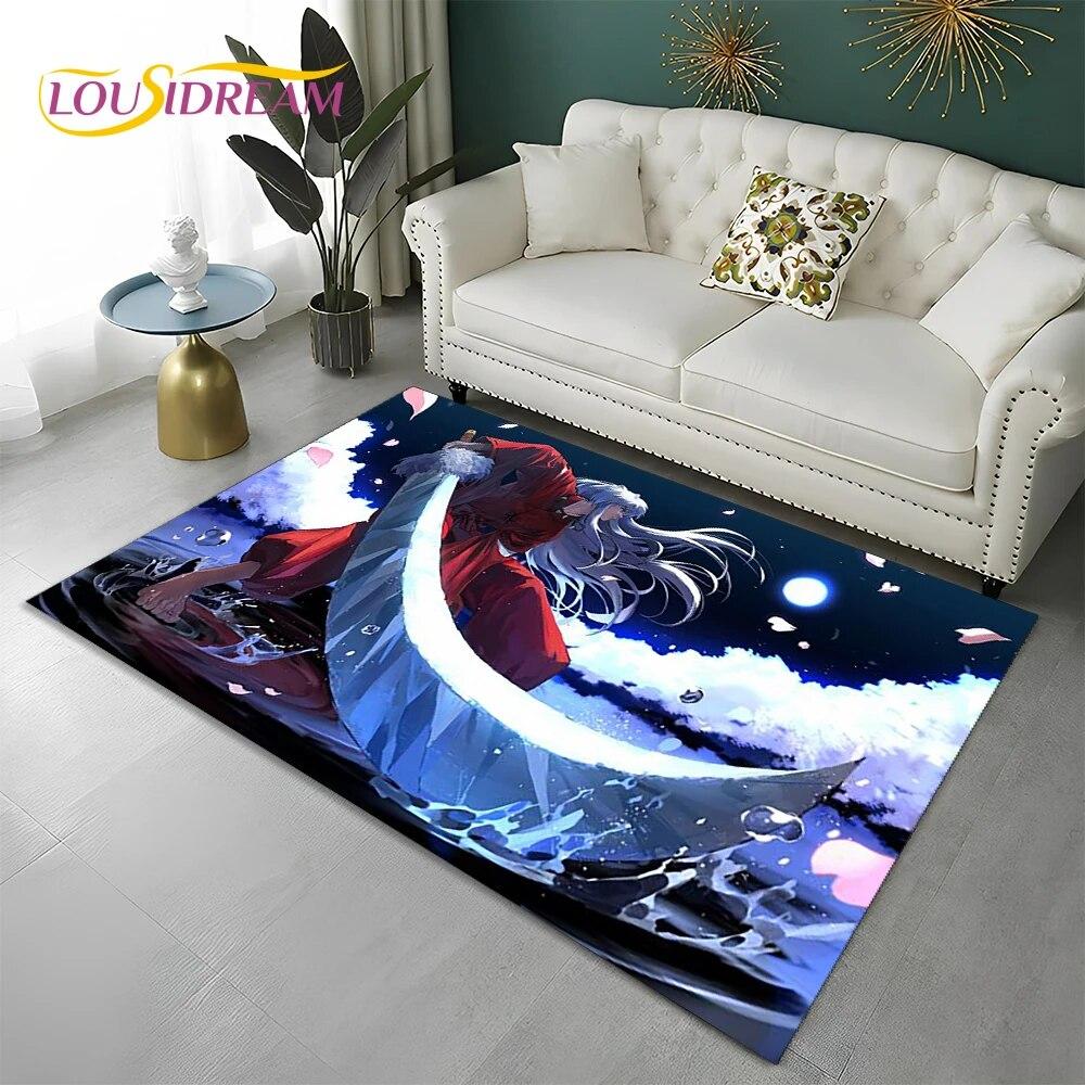 Классический мультяшный 3D ковер в стиле аниме Inuyasha, ковер для дома, гостиной, спальни, дивана, коврика, декор, детский коврик, нескользящий напольный коврик