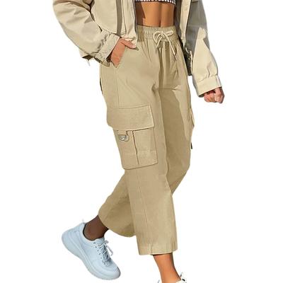 Женские повседневные свободные брюки с эластичной талией, прямые, комфортные, с карманами, брюки-семидневки