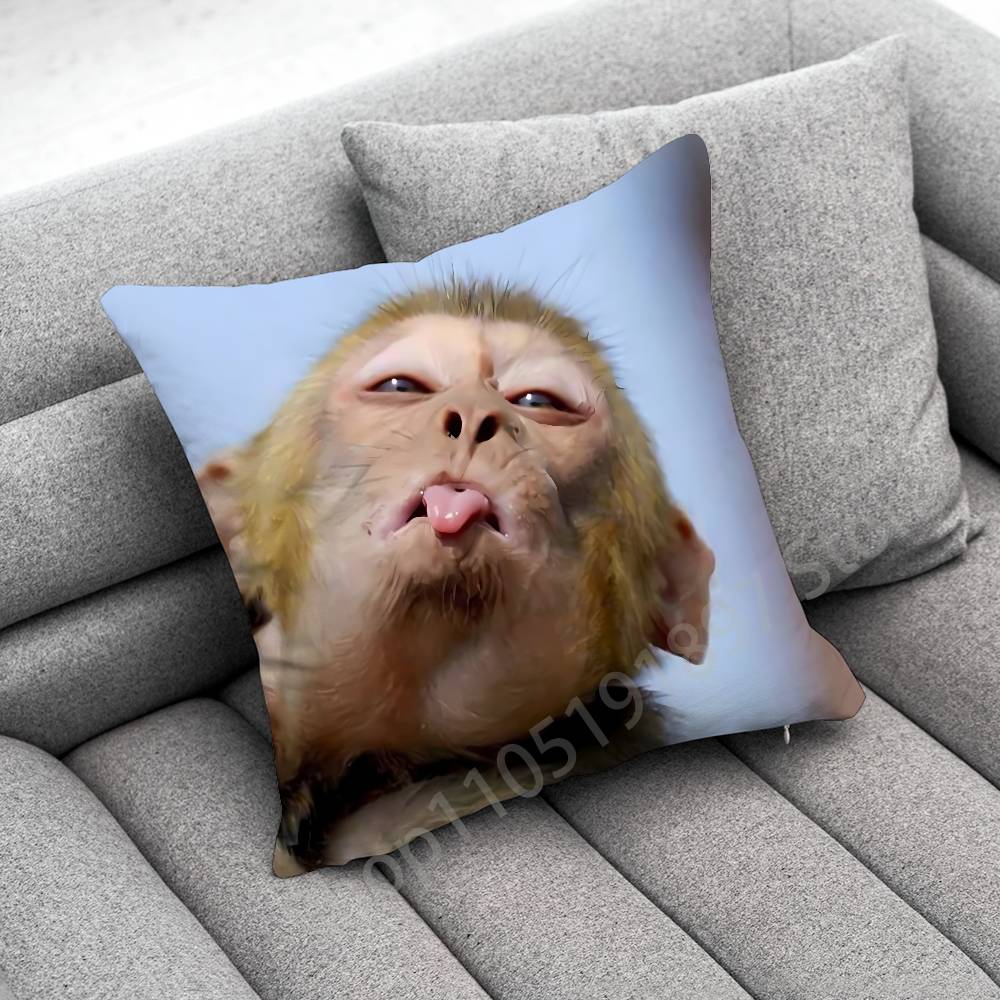Monkey Funny Tape Throw Pillow Case For 30X30Cm 40X40Cm 45X45Cm 50X50Cm 55X55Cm Square Sofa Pillowcase Shell