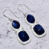 Sapphire Natural Gemstone Handmade Christmas Gift Jewelry Earring 2.32" K8f62