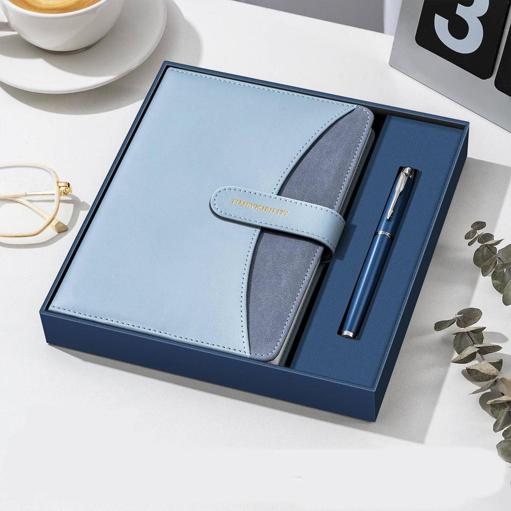 A5 Leather Business Notebook, Thick Diary, Buckle Work Notebook, Meeting Record Book, Student Subject Notes, Excerpt Book, Lined Pages