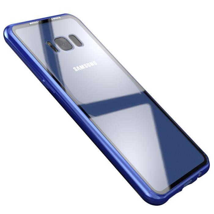 Coque - SECONDLYN - Galaxy S8 Plus - Aluminium - Verre Trempé - Protection Anti-Chocs