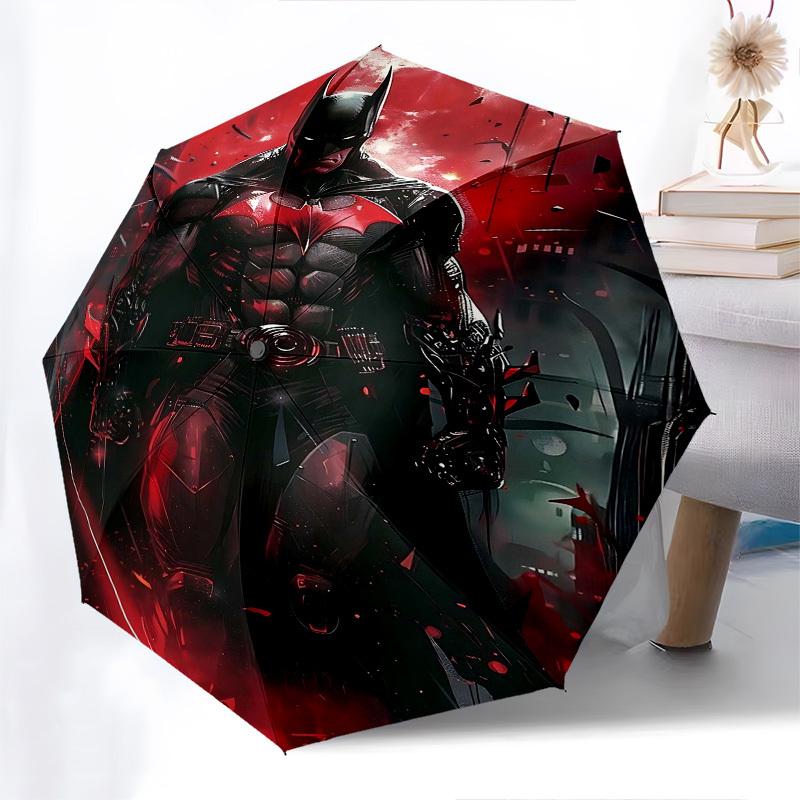 1pc Batman Nightwing Automatic Folding Umbrella - Compact 8-Rib Design, Durable Plastic & Iron1274L