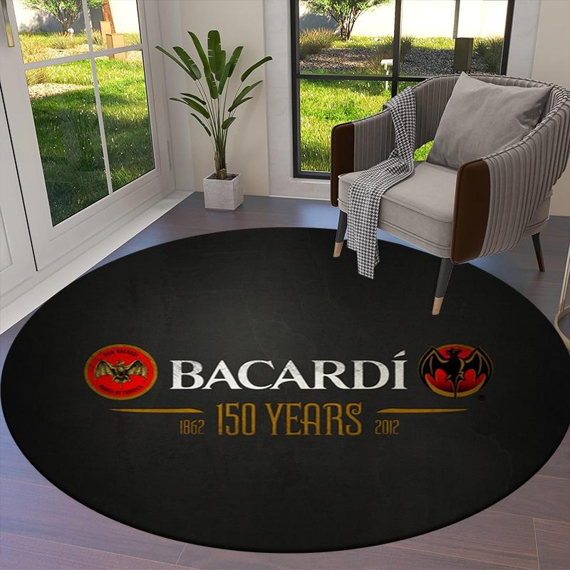 Bacardi 150 Years Round Area Rug,Carpet Rug for Living Room Bedroom Sofa Playroom Decor,Non-slip Floor Mat30