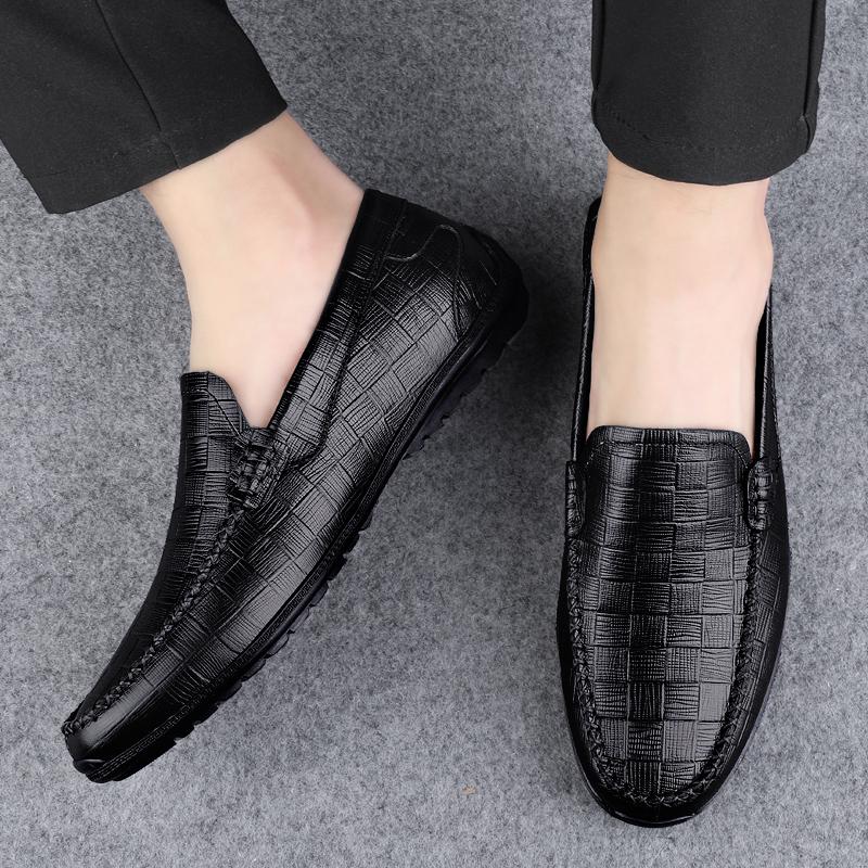 Fashion Luxury Brand Male Casual Shoes British Style Genuine Leather Loafers Comfy Slip On Moccasin High Quality Men's Business Shoes