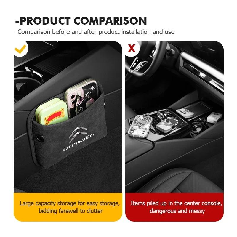 Adhesive Car Seat Back Side Door Phone Purse Card Storage Pouch For Citroen C4 C3 C5 C1 C2 C6 C4L DS3 DS4 Berlingo Picasso ajx256